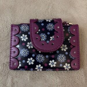VERA BRADLEY Pretty Petite Boysenberry Frill Bifold Wallet